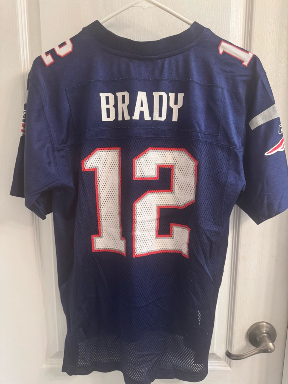 AUTHENTIC  NFL Navy and White Football Jersey with Red Trim